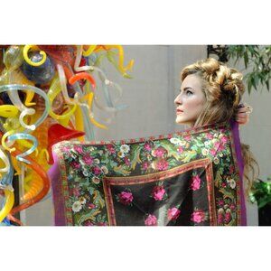 Vintage Feminine Florals European Style Wrap Scarf Accessories